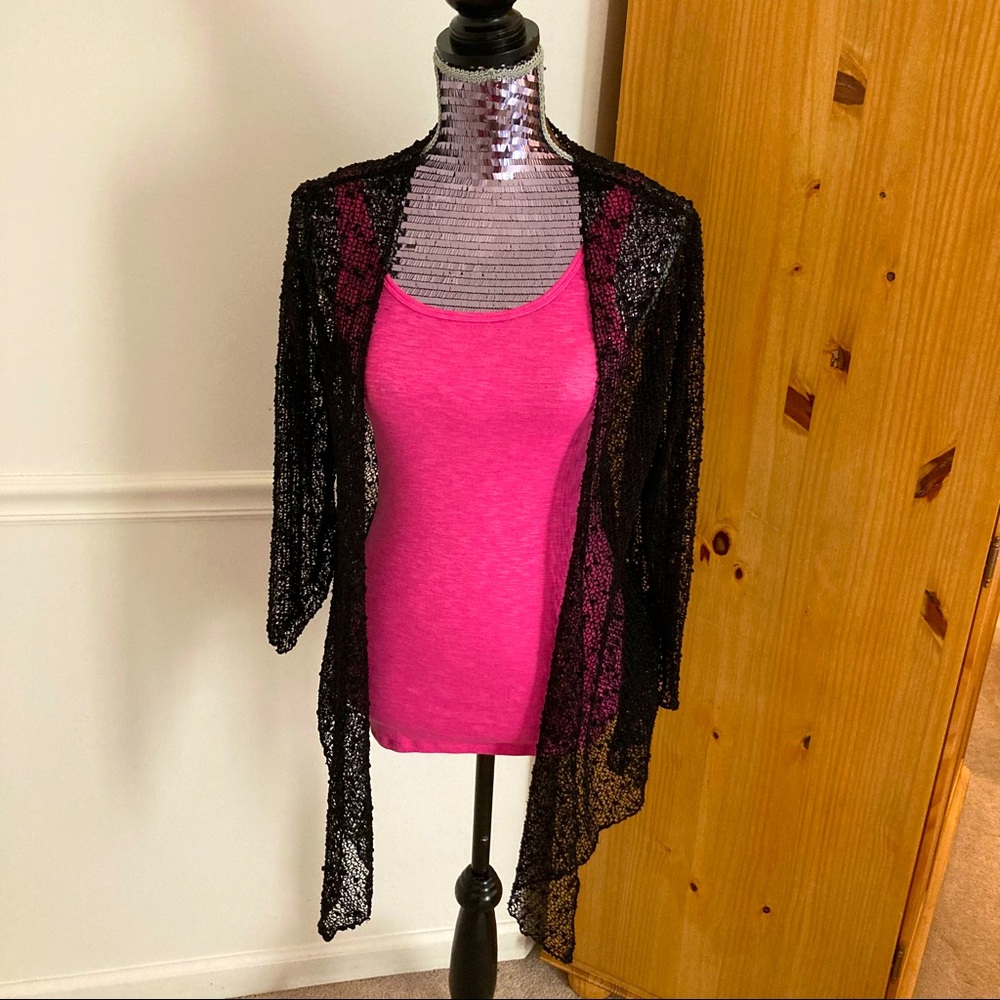 Charlie Paige Spiderweb Black Cardigan